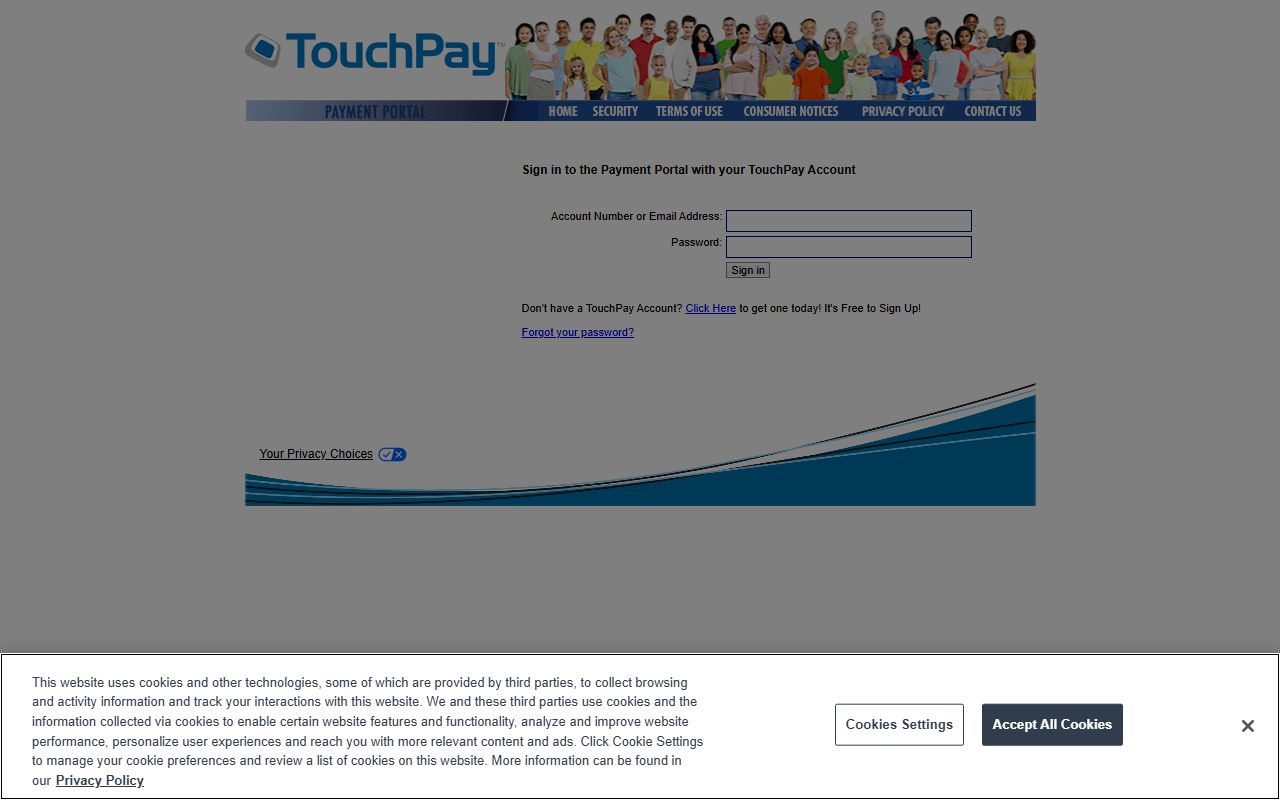 TouchPay deposit login for sending money to a Kane County Adult Justice Center inmate